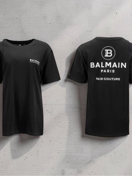 Balmain Tops - Balmain Black Logo Back-Print Short Sleeve Tee